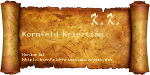 Kornfeld Krisztián névjegykártya