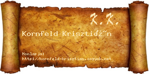 Kornfeld Krisztián névjegykártya